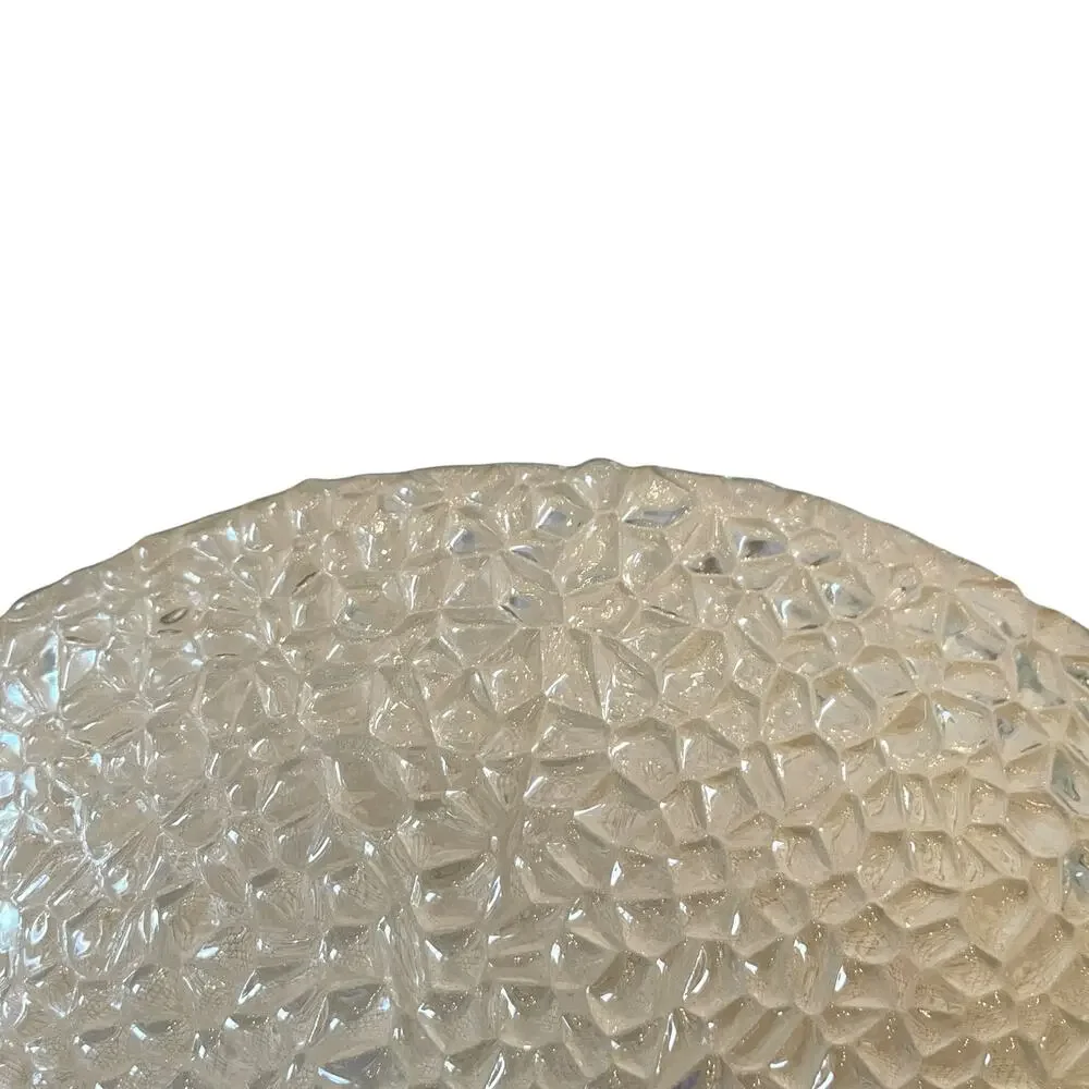 Akcam Turkish Glass 8in Appetizer | Dessert Plate Set of 4 Clear Frosted NEW